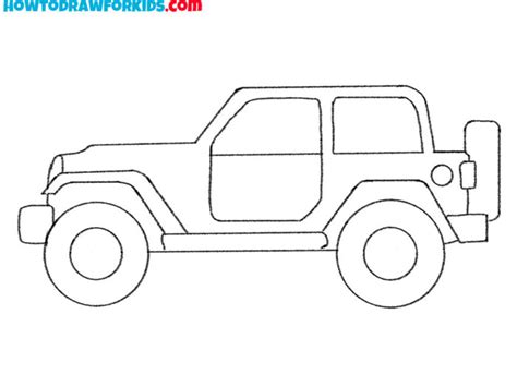 How To Draw A Jeep Easy Drawing Tutorial For Kids