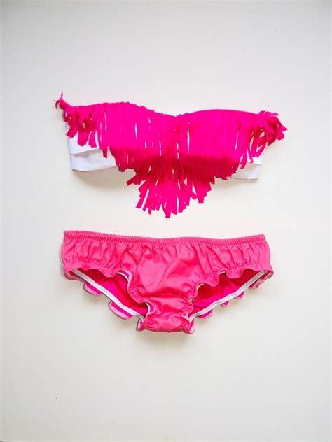 Items Similar To Vintage Ruffle Bandeau Sunsuit Bikini Diva Straples