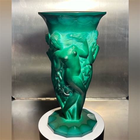 Accents Vintage Curt Schlevogt Nude Bacchantes Malachite Glass Vase Poshmark