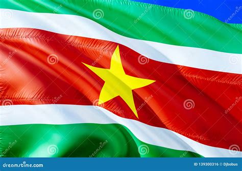 Suriname Flag 3d Waving Flag Design The National Symbol Of Suriname