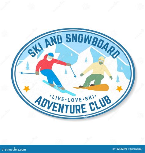 Ski And Snowboard Club Vector Illustration Concept For Shirt Print