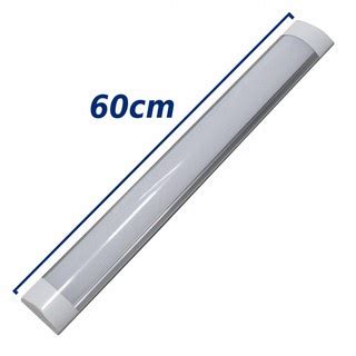 2 Lâmpada Tubular Luminária Led Slim Fit 60cm Base calha Integrada