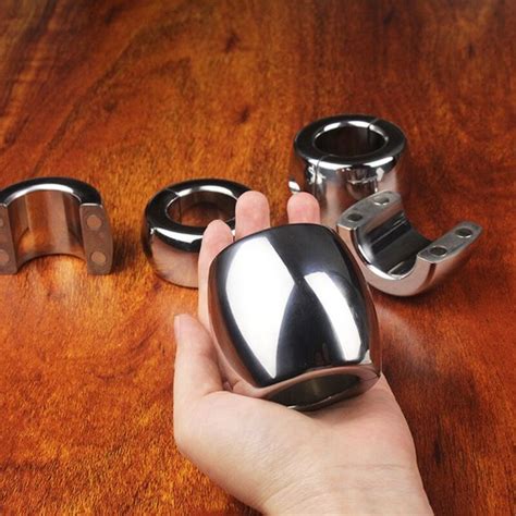 Stainless Steel Ball Stretcher Scrotum Cock Ring Heavy Duty Magnetic Sex Toy Men EBay UK
