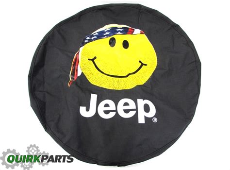 Jeep Wrangler American Flag Bandana Yellow Smiley Face Spare Tire Cover