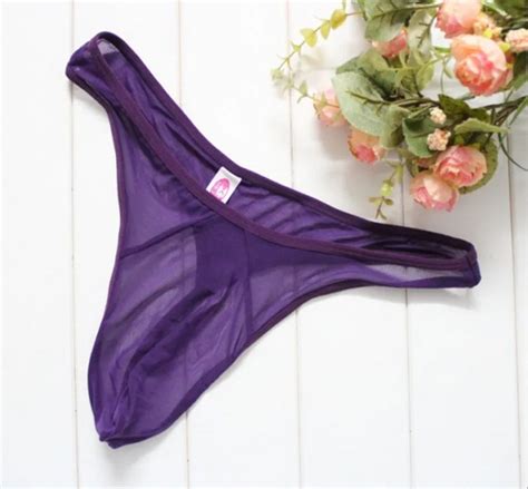 Sexy Men Super Thin Mesh Sheer Bulge T Back Briefs Men S Soft Lingerie Underwear Shorts Free