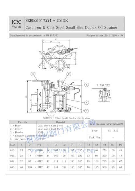 Jis Marine Small Size Duplex Oil Strainer F Sc Tradekorea