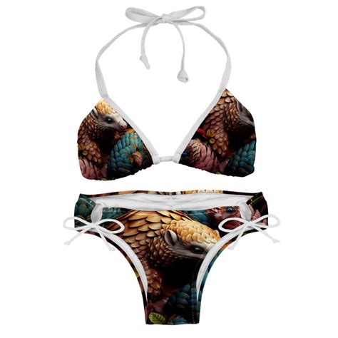Pangolin Detachable Sponge Adjustable Strap Bikini Set Two Pack Swimsuit Swim Suit Beach Pool