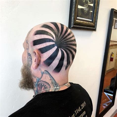 Bold Head Tattoo Doubles as a Mind-Bending Optical Illusion