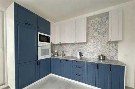 Стильная синяя кухня мдф (арт. кп-57860) купить | Мебель и интерьер ...