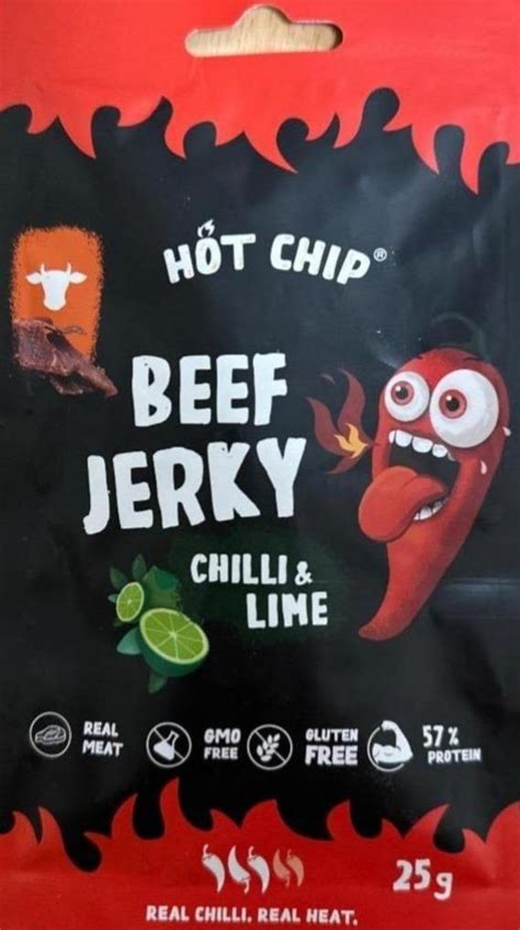 Beef jerky chilli lime Hot Chip kalorie kJ a nutriční hodnoty KalorickéTabulky cz