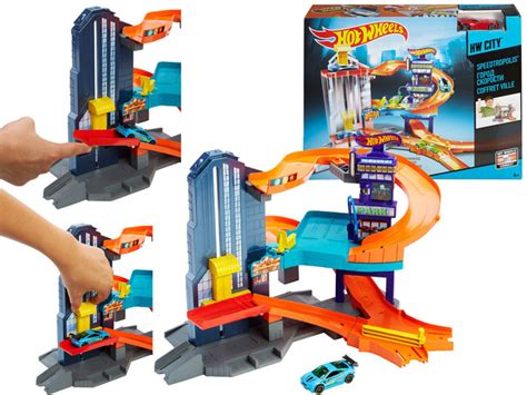 Hot Wheels Wyścigowy garaż parking z windą CDL