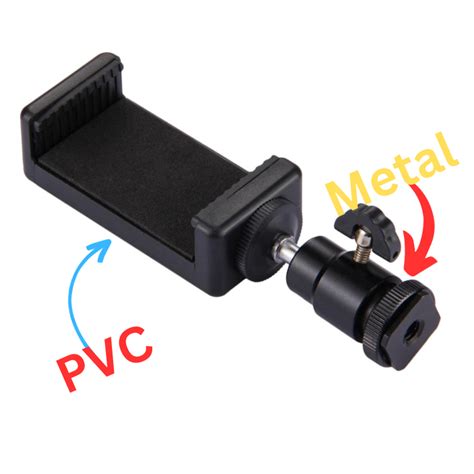 2 In 1 Mobile Phone Clip Holder 360 Ball Head Hot Shoe Adapter Mount Fit For Dslr Slr Camera