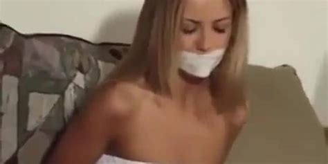 Sexy Blonde Bound Gagged Stripped Tnaflix