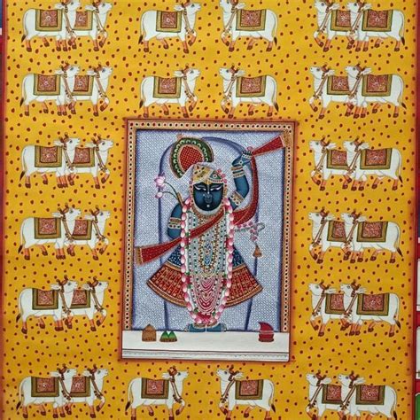 Pichwai Painting Of Shrinathji Handpainted On Cloth Decorative Artwork