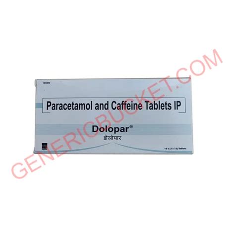 Dolopar Tablet | Caffeine (25mg) + Paracetamol (500mg) | genericbucket