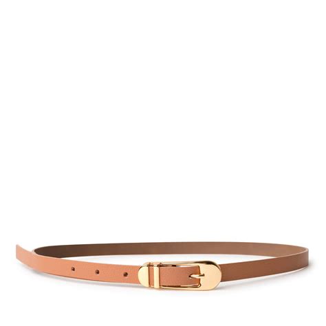 Cinto Em Couro Nude Creamy Detalhe Ouro CF165 7 Bege