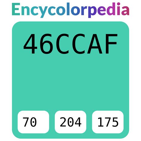 #46ccaf Hex Color Code, RGB and Paints