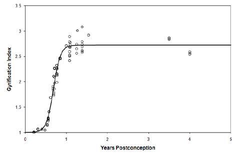 The Ontogeny Of The Gyrification Index In Humans Data From Zilles Et