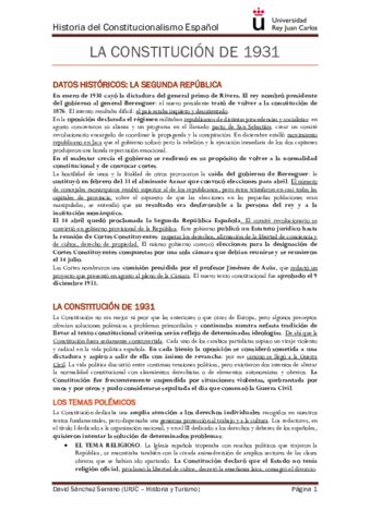 TEMA 7 LA SEGUNDA REPÚBLICA Y LA CONSTITUCIÓN DE 1931 pdf