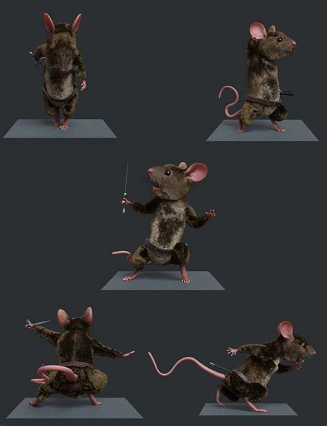 Warrior Mouse Hierarchical Poses For Storybook Mouse Freebies Daz 3D