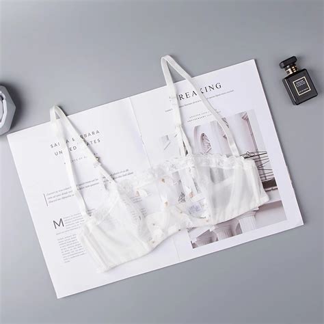 Original Design Sexy Lingerie Women Half Cup Emotional Temptation Tube Top Transparent Lace Bra