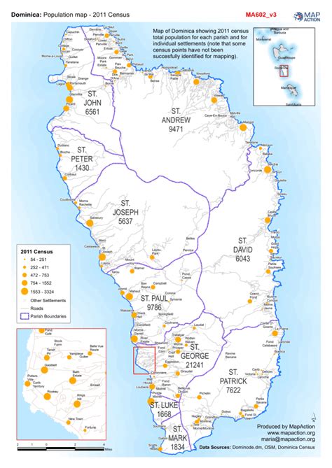 Dominica: Population map - 2011 Census - Dominica | ReliefWeb