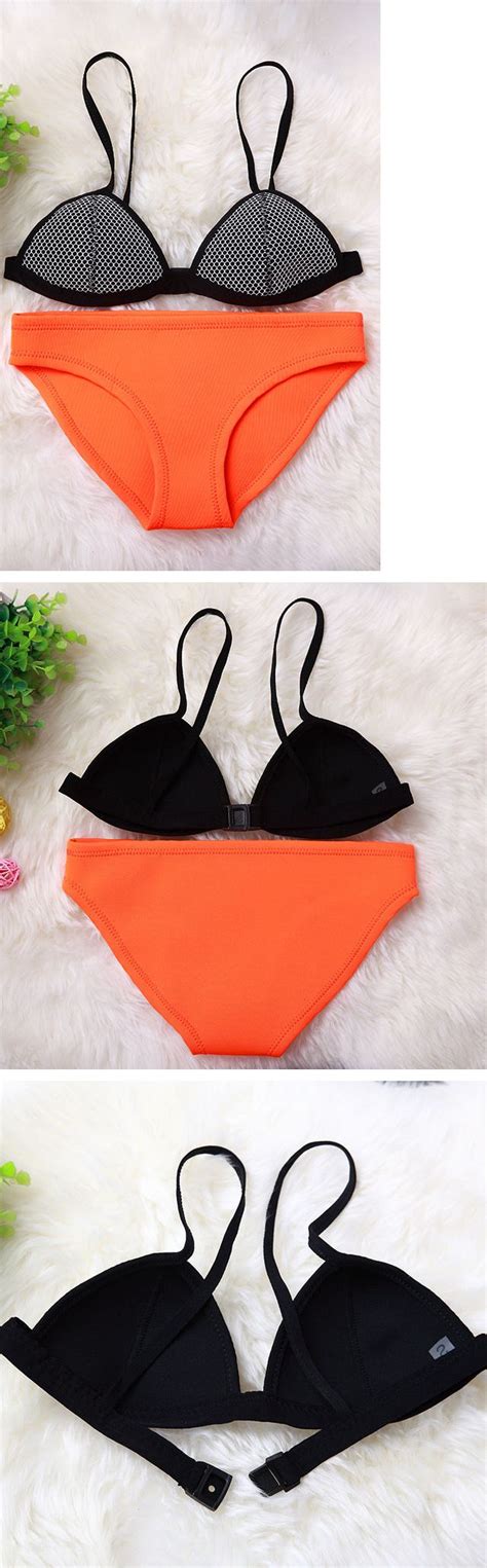 Orange Triangle Sexy Bikini Swimsuit Beach Dress Bikini Swimwear