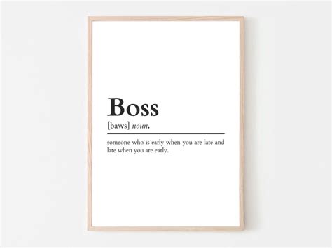 Boss Definition Print Office Wall Art Boss Gifts Gift Etsy