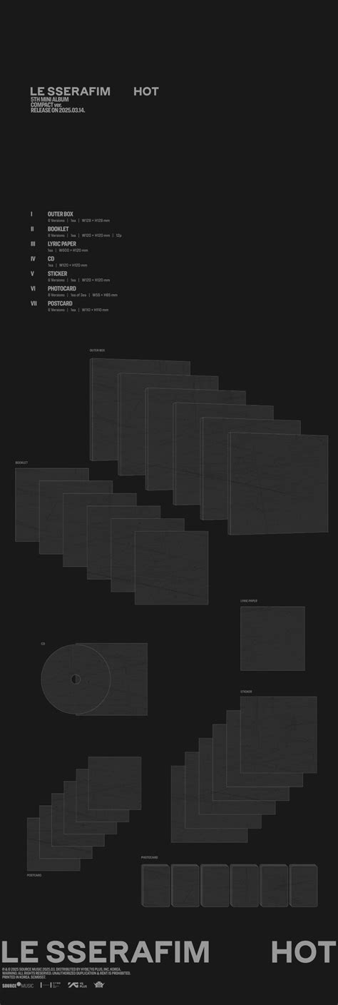 PRE ORDER LE SSERAFIM Hot Compact Ver Withmuu Gift 5792 Albumversion Chaewon