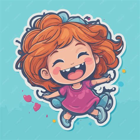 Premium Vector Happy Girl Cartoon Vector