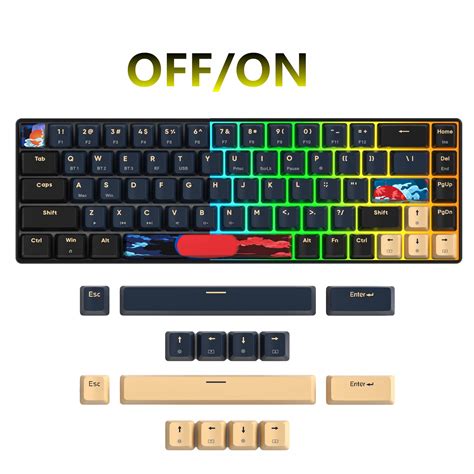 Mua Surmen GT68 65 Mechanical Gaming Keyboard 60 Percent RGB Hot Swappable 68 Key Wireless