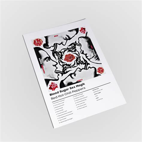 Red Hot Chili Peppers Blood Sugar Sex Magik Tracklist Poster Red Hot Chili Peppers Poster RHCP