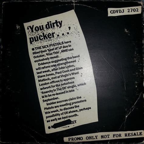 God Save The Sex Pistols Kiss This Promo Cd