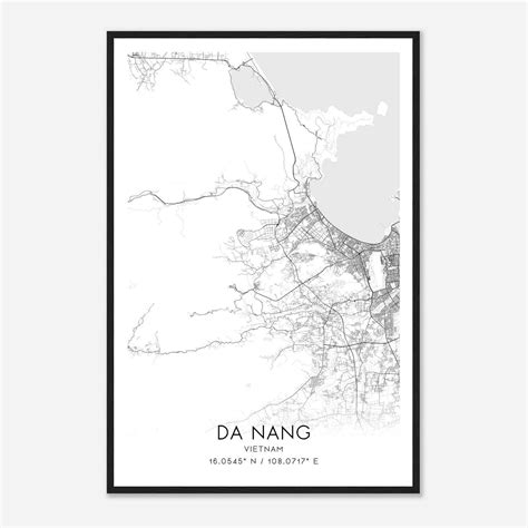 Da Nang Vietnam Map Poster, Da Nang City Road Wall Art Print - Custom