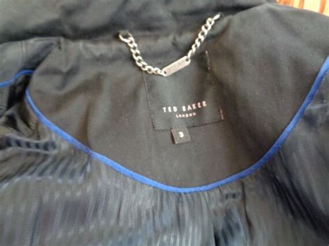 Black Womens Trench Coat Ted Baker Vintage Belted Gem