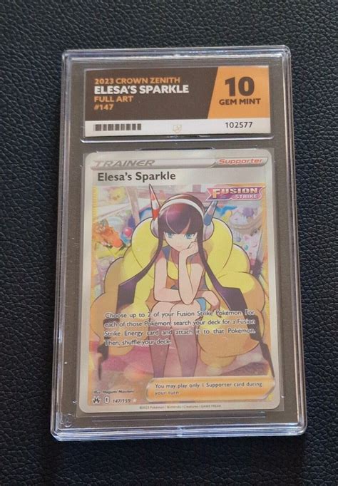 Elesa S Sparkle Full Art Ace Gem Mint Crown Zenith