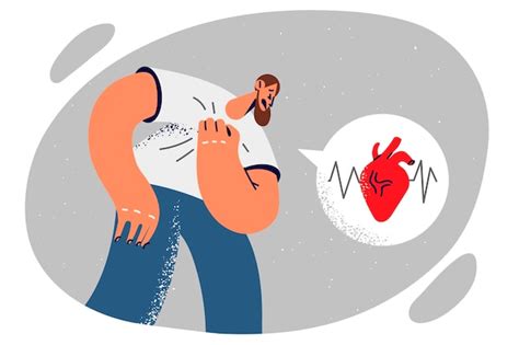 Premium Vector Tired Man Grabbing Heart Due To Severe Shortness Of