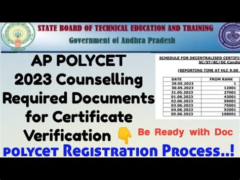 AP POLYCET 2023 Required Documents For Certificate Verification