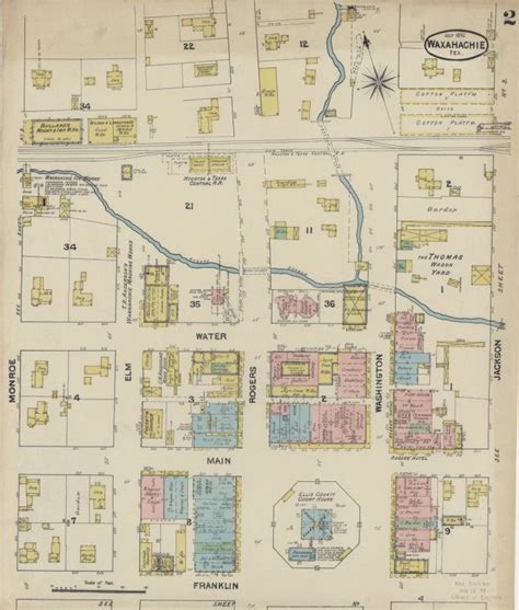 Waxahachie 1890 Sanborn Map