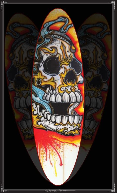 Skull Board Acrylic On Canvas Painted Skateboard Skateboard Design