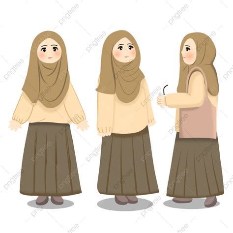 Gambar Ilustrasi Gambar Pose Gadis Muslimah Berhijab Gadis Bertudung