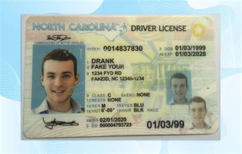 North Carolina Drivers License Template (New Edition) – Photoshop File
