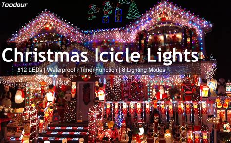 Toodour Icicle Christmas Lights Led Ft Modes Icicle String