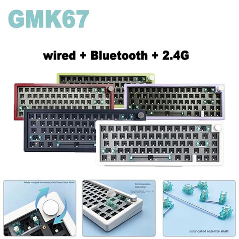 Gmk Hot Swappable Kit Junta Teclado Mec Nico Rgb Backlit Bluetooth G Sem Fio Modo Teclado