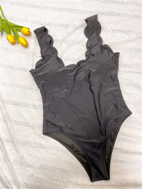 Shein Black One Piece Bikini Women S Fashion Swimwear Bikinis Swimsuits On Carousell