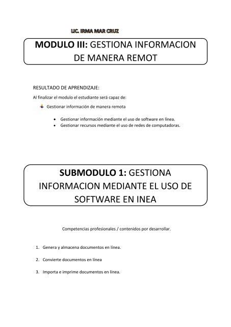 Modulo Iii Gestiona Info