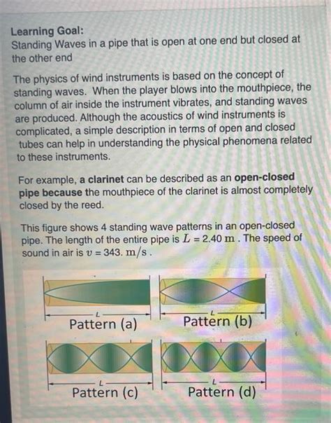 solved learning goal standing waves   pipe   open cheggcom