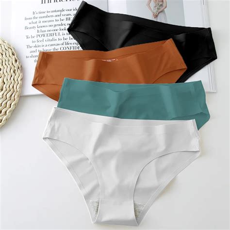 Towbridge Sem Costura Calcinha Feminina De Cetim De Seda Lingerie