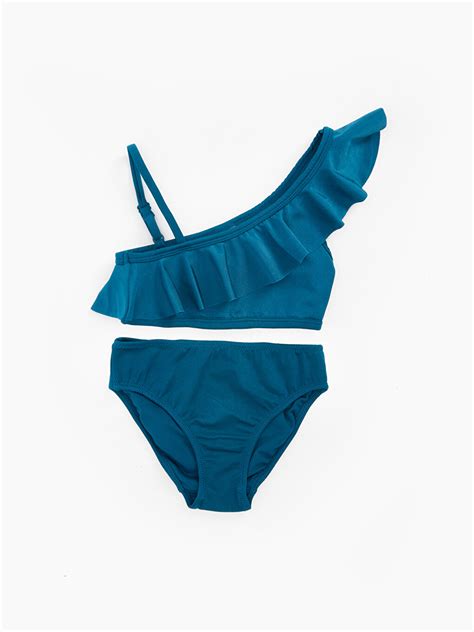 PETROL Fırfır Detaylı Kız Çocuk Bikini S BH Z J M LCW