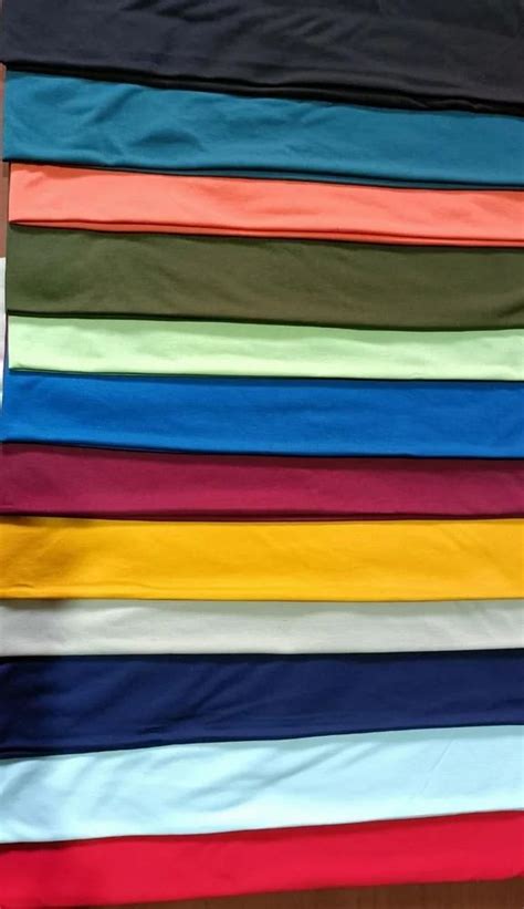 Plain Solids Spun Single Jersey Fabric Polyester Multicolour At Rs